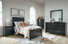 Load image into Gallery viewer, Lanolee Twin Panel Bed with Mirrored Dresser, Chest and 2 Nightstands
