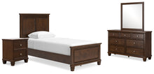 Load image into Gallery viewer, Danabrin Twin Panel Bed with Mirrored Dresser and Nightstand
