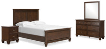 Load image into Gallery viewer, Danabrin Full Panel Bed with Mirrored Dresser and Nightstand
