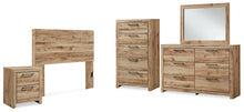 Load image into Gallery viewer, Hyanna Full Panel Headboard with Mirrored Dresser, Chest and Nightstand
