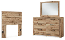 Load image into Gallery viewer, Hyanna Twin Panel Headboard with Mirrored Dresser
