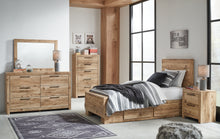 Load image into Gallery viewer, Hyanna Twin Panel Bed with Storage with Mirrored Dresser, Chest and Nightstand
