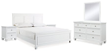 Load image into Gallery viewer, Fortman King Panel Bed with Mirrored Dresser and 2 Nightstands
