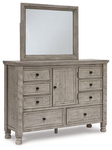 Load image into Gallery viewer, Harrastone Queen Panel Bed with Mirrored Dresser
