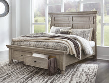 Load image into Gallery viewer, Harrastone Queen Panel Bed with Mirrored Dresser
